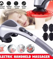 Double Head Full Body Massager Neck Back Leg Massage Machine Variable Speed Far Infrared Handheld Body Massager Hammer
