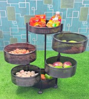 6 Layer Premimum (Round) Full Metal Fruit/Vegetable Rack