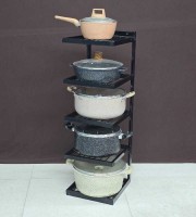 5 Layer Kitchen Iron Storage Rack – Heavy Duty Multi-Layer Organizer